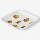 Assiettes En Carton Citrouilles d'Halloween. (Angulaire)