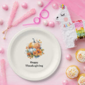 Assiettes En Carton Citrouilles et fleurs d'automne Thanksgiving (Fête)
