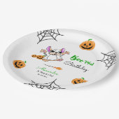 Assiettes En Carton Citrouilles fantômes mignons Halloween Joyeux anni (Angle)