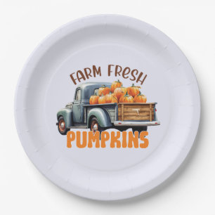 Assiettes En Carton Citrouilles frais - Camion rustique