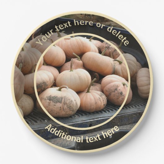 Assiettes En Carton Citrouilles Sur Camion Automne Thème Personnalisé  (Devant)