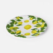 Assiettes En Carton Citrus Citron jaune Vert Feuilles de mariage (Angle)