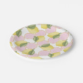 Assiettes En Carton Citrus Citrus rose Plaques de fête d'anniversaire (Angle)