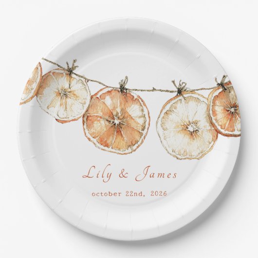 Assiettes En Carton Citrus d'automne rustique séché Orange Garland (Devant)