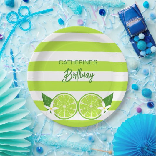 Assiettes En Carton Citrus de chaux botanique Anniversaire d'été (Fête)