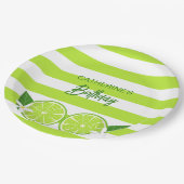 Assiettes En Carton Citrus de chaux botanique Anniversaire d'été (Angle)