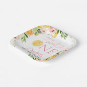 Assiettes En Carton Citrus floral rose 1er Anniversaire Plaque papier (Angulaire)