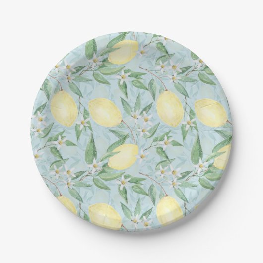 Assiettes En Carton Citrus jaune citron frais (Devant)