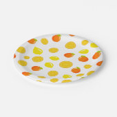 Assiettes En Carton Citrus joyeux : Citrons et oranges (Angle)