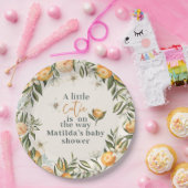 Assiettes En Carton Citrus, orange + fleur bébé shower mignonne (Fête)