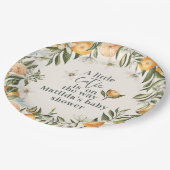 Assiettes En Carton Citrus, orange + fleurs baby shower décoration (Angle)