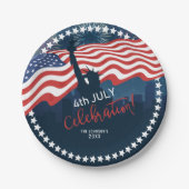 Assiettes En Carton City Skyline Independence Day Celebration ID658 (Devant)