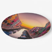 Assiettes En Carton Cityscape (Angle)