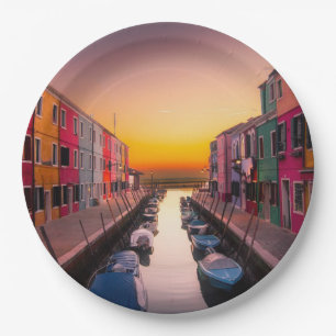 Assiettes En Carton Cityscape Italie