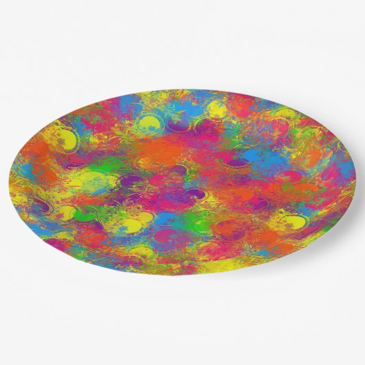 Assiettes En Carton CKC Paint Can Florals-PAPIER PLAQUES DE FÊTE (Angle)