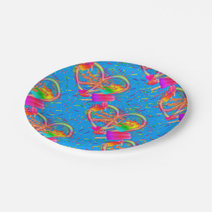 Assiettes En Carton CKC-Peace, Love and Popsicle's, Blue Paper Plates