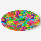 Assiettes En Carton CKC Popsicle Swirls, Neon-PAPER PLAQUES DE FÊTE (Angle)