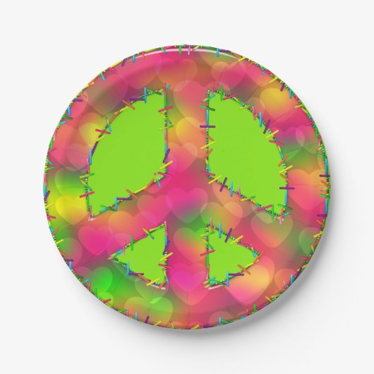 Assiettes En Carton CKC, Symbole de la paix 09-Papier Plaques (Devant)