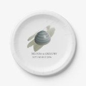 Assiettes En Carton Clam Mariage d'aquarelle (Devant)