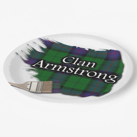 Assiettes En Carton Clan Armstrong Scottish Tartan Paint Brush (Angle)
