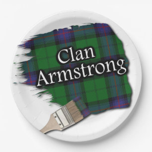 Assiettes En Carton Clan Armstrong Scottish Tartan Paint Brush