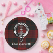 Assiettes En Carton Clan Cameron Crest Badge et Tartan (Fête)