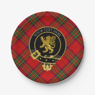 Assiettes En Carton Clan Crest Lion Tartan