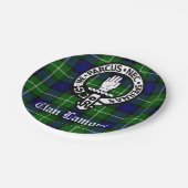 Assiettes En Carton Clan écossais Lamont Crest Badge et Tartan (Angle)