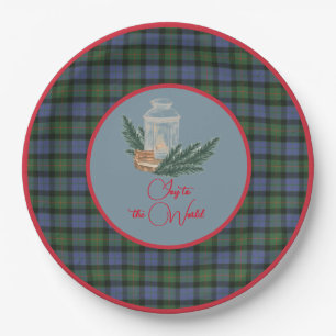 Assiettes En Carton Clan écossais Tartan Gunn Une bougie de Noël