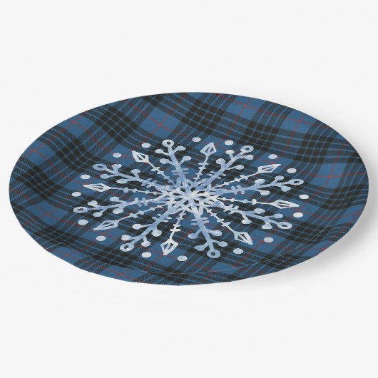 Assiettes En Carton Clan écossais Tartan MacKay Noël bleu (Angle)