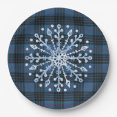 Assiettes En Carton Clan écossais Tartan MacKay Noël bleu (Devant)