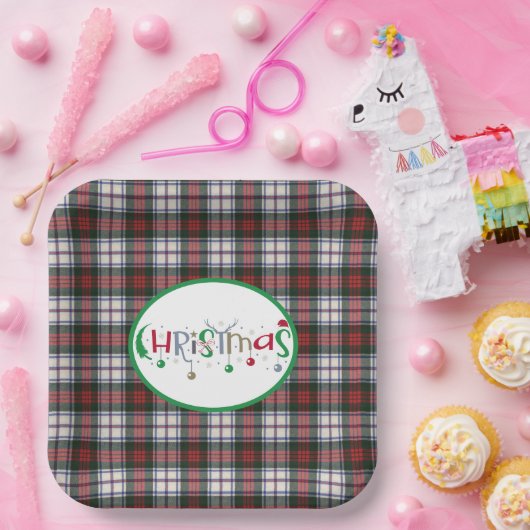 Assiettes En Carton Clan écossais Tartan McDuff robe moderne Noël (Fête)