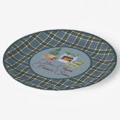 Assiettes En Carton Clan écossais Tartan Thompson Blue Christmas (Angle)