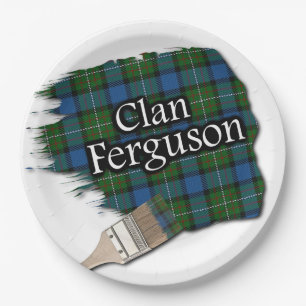 Assiettes En Carton Clan Ferguson Scottish Tartan Paint Brush