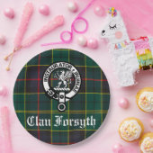 Assiettes En Carton Clan Forsyth Crest Badge & Tartan personnalisable (Fête)