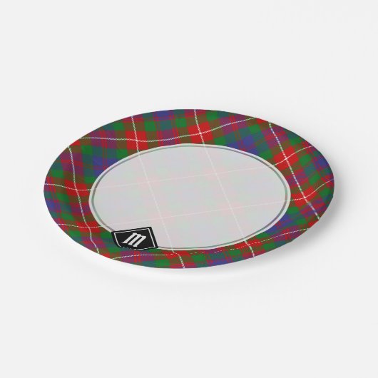 Assiettes En Carton Clan Fraser de Lovat Tartan Plaques de papier (Angle)