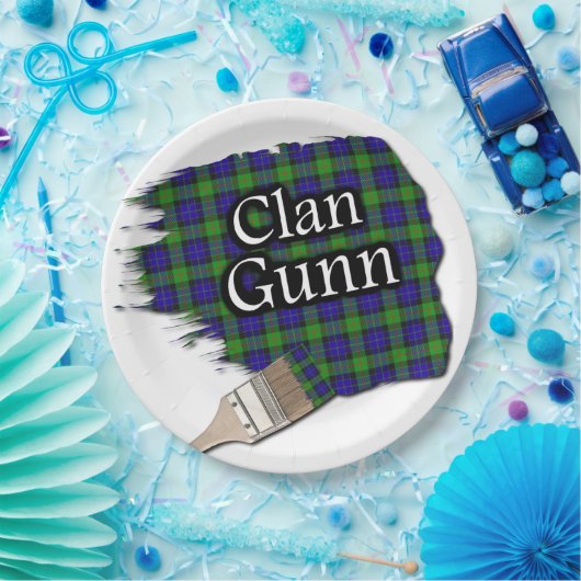 Assiettes En Carton Clan Gunn Scottish Tartan Paint Brush (Fête)