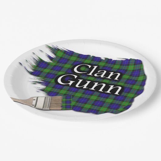 Assiettes En Carton Clan Gunn Scottish Tartan Paint Brush (Angle)
