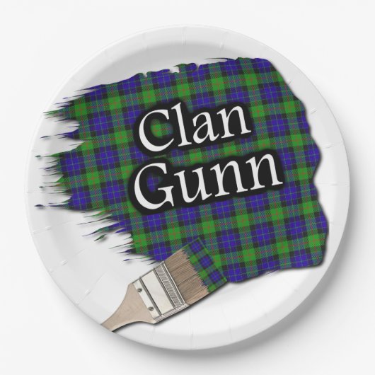 Assiettes En Carton Clan Gunn Scottish Tartan Paint Brush (Devant)