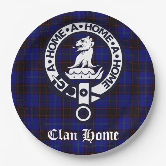 Assiettes En Carton Clan Home Crest Badge et Tartan (Devant)