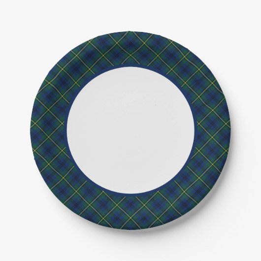 Assiettes En Carton Clan Johnston Tartan Border (Devant)
