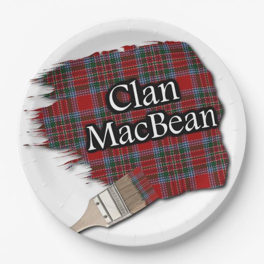 Assiettes En Carton Clan MacBean Scottish Tartan Paint Brush (Devant)