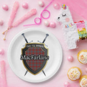 Assiettes En Carton Clan MacFarlane Tartan Shield & Swords (Fête)