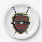 Assiettes En Carton Clan MacFarlane Tartan Shield & Swords (Devant)