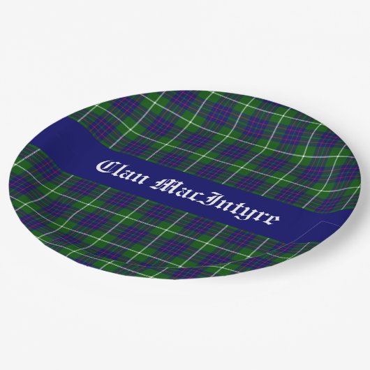 Assiettes En Carton Clan MacIntyre Tartan personnalisable (Angle)