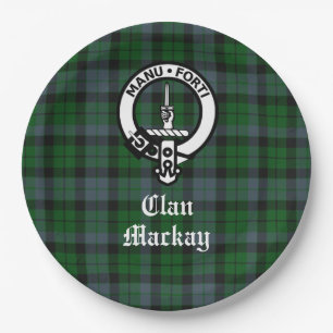 Assiettes En Carton Clan Mackay Crest Badge et Tartan personnalisable