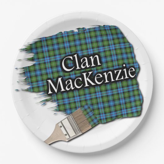 Assiettes En Carton Clan MacKenzie Scottish Tartan Paint Brush (Devant)