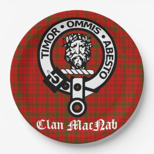 Assiettes En Carton Clan MacNab Crest Badge et Tartan