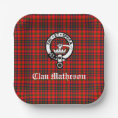 Assiettes En Carton Clan Matheson Crest Badge et Tartan (Recto)