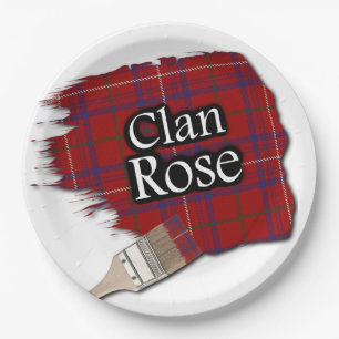 Assiettes En Carton Clan Rose Scottish Tartan Paint Brush